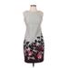 Calvin Klein Casual Dress - Sheath High Neck Sleeveless: Gray Floral Dresses - Women's Size 2 Petite