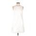 J.Crew Casual Dress - Mini Crew Neck Sleeveless: White Solid Dresses - Women's Size 0