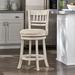 Lark Manor™ Amerah Swivel Bar & Counter Stool Wood/Upholstered in White/Brown | Counter Stool (24.37" Seat Height) | Wayfair