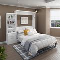 Hokku Designs Korte Queen Solid Wood Storage Murphy Bed Wood & Metal in White/Brown | Wayfair 517C458A15434FE4825BB3542E8CD290