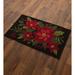 The Holiday Aisle® Previlon Poinsettia 42 in. x 24 in. Non-Slip Outdoor Door Mat Synthetics in Black/Brown/Red | 42 H x 24 W x 0.5 D in | Wayfair