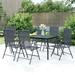 Hokku Designs Luvina Rectangular 6 - Person Outdoor Dining Set Metal in Black/Gray | 65 W x 31.5 D in | Wayfair 667F652EF3A24A2A8EFF1972D8C862CE