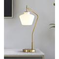 Mercer41 Cafe 26.5" H Table Lamp Glass/Metal in White/Yellow | 26.5 H x 9 W x 13 D in | Wayfair CE76DF92FA7144F2B7FE48BA8C870B0B