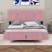 Mercer41 Taycie Queen Size Platform Bed w/ Hydraulic Storage System Wood & /Upholstered/Velvet in Pink | 40.7 H x 64.6 W x 85.2 D in | Wayfair