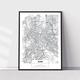 Rome Street Map Wall Art | Black & White City of Rome Line Map Print Artful Travel Poster Print Photo | Italy, Europe