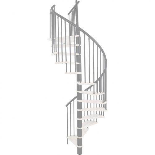 Minka Spindeltreppe Spiral Effect grau Wendeltreppe, 160 cm, Weiß