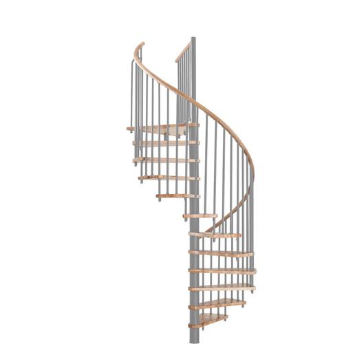 Minka Spindeltreppe SPIRAL WOOD grau Wendeltreppe Holztreppe, 140 cm, Buche