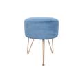 Tabouret pouf 35x35x43 en velours bleu