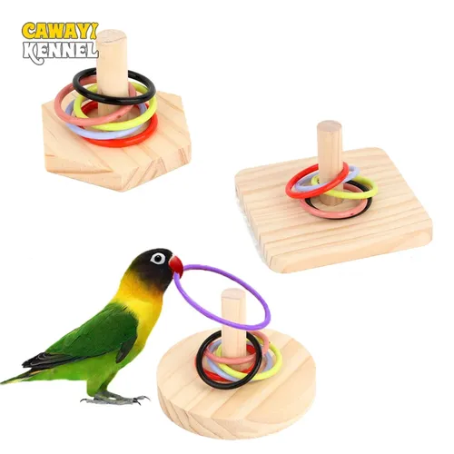 1pc zufälligen Stil Vogel Training Spielzeug Holzblock Puzzle Spielzeug für Papageien Kunststoff