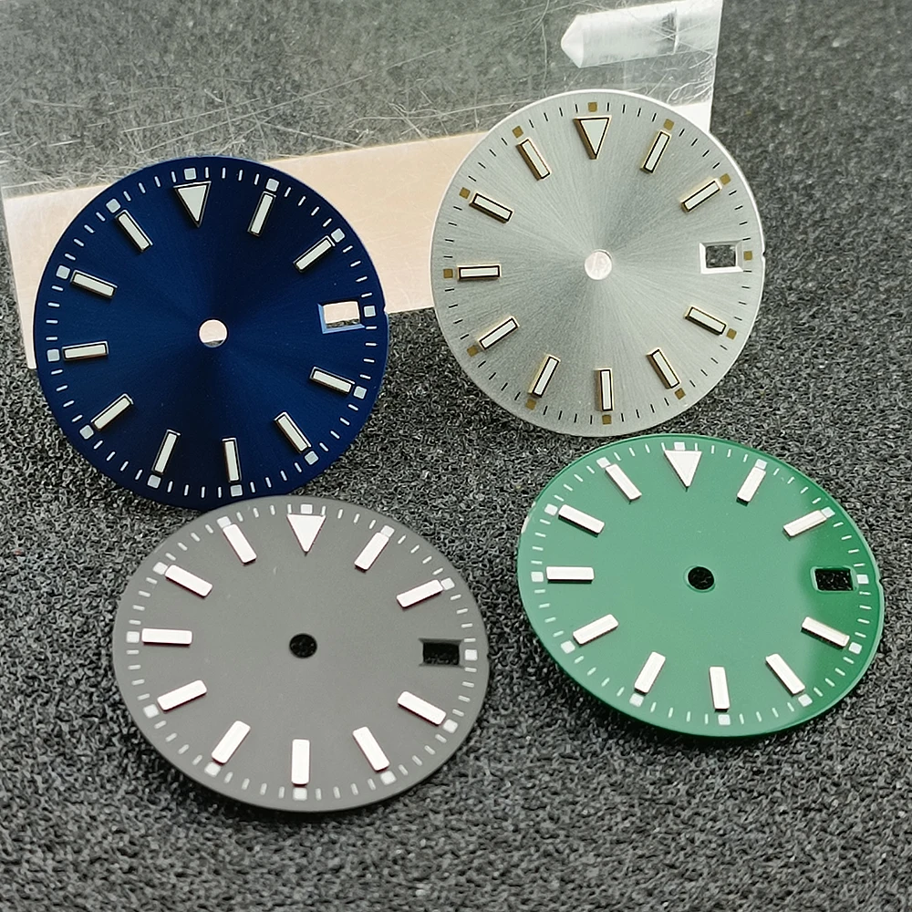 28,5 MM Durchmesser Einzel Kalender Sterile Zifferblatt Modifizierte Zifferblätter für NH35/NH36 Bewegung Zubehör Uhr Teile Für Armbanduhr Image