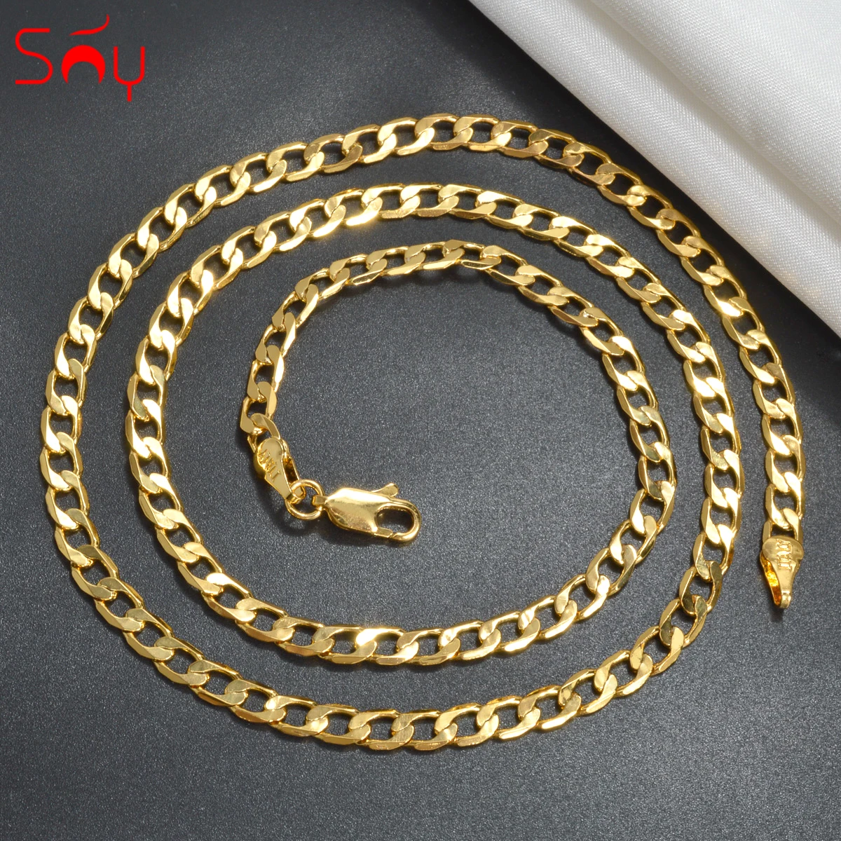 Klassische trendige Kupfer Figaro Kette Halskette für Männer Frauen 18/22 Zoll 4MM Link kubanische Kette Halsband Halskette Hip Hop Schmuck Geschenk