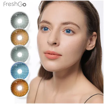 FreshGo Farbe Kontaktlinsen Natürliche Eye Kontaktlinsen für Augen Blau Farbe Schüler Schönheit
