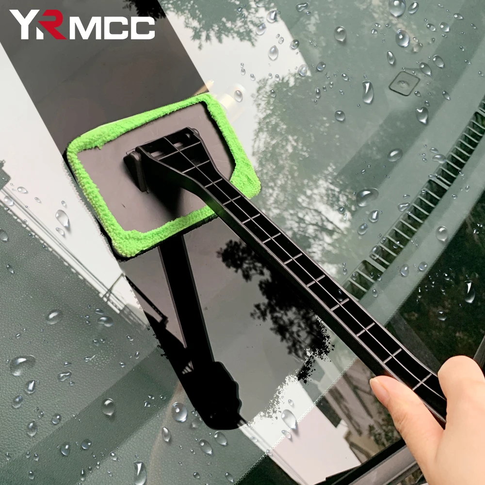 Auto Glas Fenster Reinigung Pinsel Kit Handtuch Autos Windschutzscheibe Waschen Werkzeug Dachfenster Lange Griff Waschen Werkzeug Auto Glas Wischer für Auto Körper Image