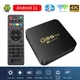 Q96 max tv box android 11 amlogic s905 5g quad core 64 bit 4k 3d uhd smart tv media player h. 265