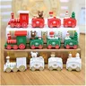 Treno di natale in legno con pupazzo di neve Set di decorazioni per Mini treni per la festa di