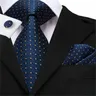 Cravatta da lavoro per uomo seta blu cravatta punti cravatta Set gemelli scozzesi per cravatta da