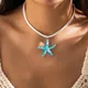 y2k Collana con ciondolo stella marina in resina grande per le donne Gioielli alla moda per le