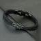 Nuovo elegante braccialetto nodo per uomo nero magnete fibbia corda brasset regali per lui