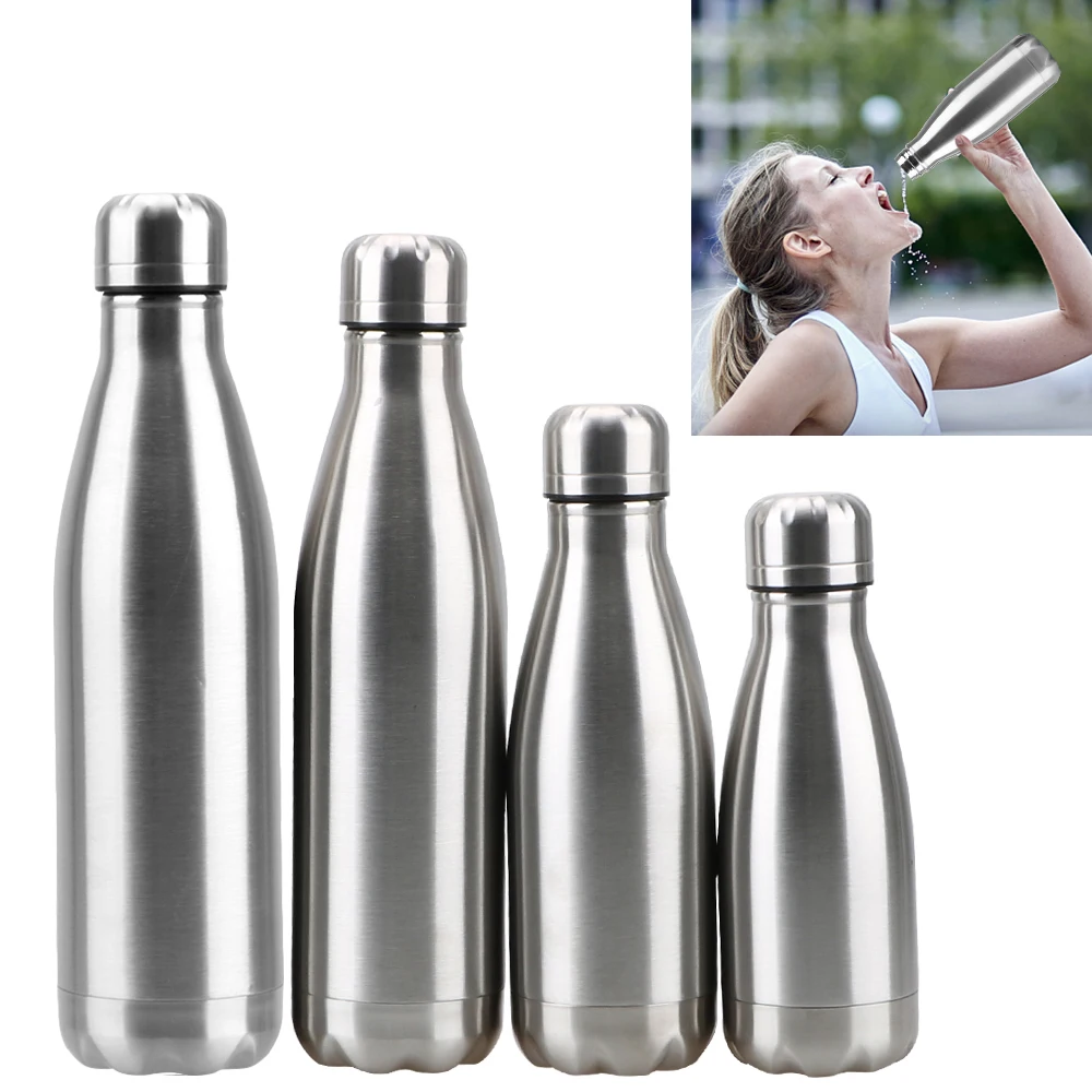 Wasser Cola Flasche Edelstahl 350ML 500ML 750ML 1000ML Einwandige Wasser Flasche Outdoor Reise sport Trinken Flaschen
