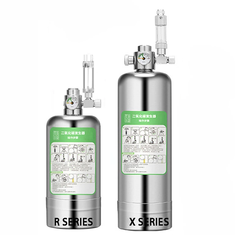 Zrdr Aquarium Diyco2 Generator Edelstahl Flasche Reaktions generator Set Blasen zähler Aquarium Wasseranlage Ausrüstung CO2 Image