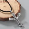 Kinitial Algiz Rune Talisman Leben Rune Amulett Halsketten Anhänger Viking Runes Opposition Charme