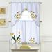 Home Décor Drapery Rod Pocket Lace Embroidered Kitchen Window Curtain Swag Valance and Tier Panel Set, Bird and Daisy Floral