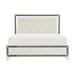 Fey Pearl White LED Faux Leather Upholstered Tufted Bed