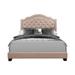 Verine Beige Fabric Upholstered Tufted Bed