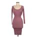 Love J Casual Dress - Bodycon: Burgundy Dresses - Women's Size Medium