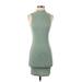 Shein Casual Dress - Bodycon Mock Sleeveless: Green Print Dresses - Women's Size Small