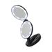 Mirror Handheld Three Fold Makeup Countertop LED Cosmetic Vanity Magnifier Mini Travel