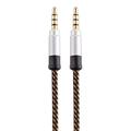 3.5mm 1.5m Audio Cable Nylon Auxiliary Cable Male to Male Stereo Hi-Fi for Headphones Car Home Stereo Speakers Compatible