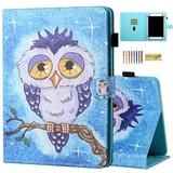 Dteck Universal 7 inch Tablet Case 7.0 inch Tablet Cute Cover Wallet Stand Flip Case for Samsung Galaxy Tab/Fire 7/HD 7/Oasis/Onn/Lenovo/Dragon Touch/MatrixPad/Android Tablet 7 Inch Owl