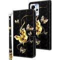 for Motorola Moto G13 Wallet Case with Card Slot Holder Kickstand - Lovely Colorful Pattern PU Leather Flip Phone Case Cover for Motorola Moto G13/ Moto G23 Color Golden Butterfly