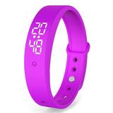 Stiwee Watch for Women LED Temperature Bracelet Waterproof Automatic Temperature Measurement Watch/Purple