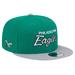 Men's New Era Kelly Green/Silver Philadelphia Eagles Historic Script 9FIFTY Snapback Hat