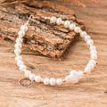 'Cream-Toned Round and Baroque Cultured Pearl Beaded Bracelet'