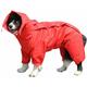 Hoopzi - Dog Raincoat with Detachable Hood, Dog Coat with Adjustable External Drawstring, Rain Jacket with Hood and Neck Hole, 16(Red), 10-15lbs,
