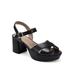 Wide Width Women's Cosmos Dressy Sandal by Aerosoles in Black Leather (Size 6 1/2 W)