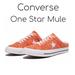 Converse Shoes | Converse One Star Mule Slip Egret Shoes In Rush Coral Sz Men 6 Or Women Sz 8 | Color: Orange/White | Size: Women's Size 8 Or Men's Size 6