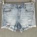 American Eagle Outfitters Shorts | American Eagle Blue Hi-Rise Shortie Next Level Stretch Distressed Shorts Size 8 | Color: Blue | Size: 8