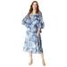 Plus Size Women's Ruffle-Detail Jacket Dress Set by Roaman's in Blue Floral (Size 24 W)