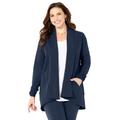 Plus Size Women's Relaxed Stretch Crepe Blazer by Catherines in Navy (Size 0X)