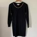 Michael Kors Dresses | Michael Kors Knit Sweater Dress With Necklace Xs Crewneck Long Sleeve | Color: Black | Size: Xs