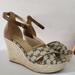 Michael Kors Shoes | Michael Kors Eleanora Brown Espadrille Wedge Sandals Women's Size 10m | Color: Brown/Tan | Size: 10
