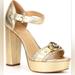 Michael Kors Shoes | Michael Kors Rory Gold Platform Dressy Open Toe Sandals Sz 10 | Color: Gold | Size: 10