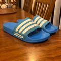 Adidas Shoes | Adidas Adilette Shower Pool Slides Sandals Shoes New Blue B42211 Men’s Sizes | Color: Blue/White | Size: Various