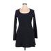 Laura Hlavac Casual Dress - Sweater Dress: Black Marled Dresses - Women's Size X-Large