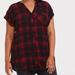 Torrid Tops | Euc Torrid Dolman Plaid Button Down Dolman Red & Black Blouse 1x Lightwe | Color: Black/Red | Size: 1x