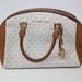 Michael Kors Bags | Michael Kors Maxine Signature Logo Dome Satchel Shoulder Bag Vanilla & Brown | Color: Brown/White | Size: Os